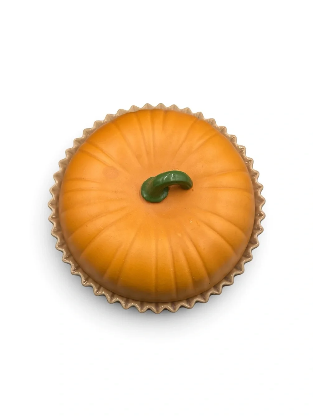 Vintage Pumpkin Pie Keeper Ceramic Covered Dish Recipe Fall Thanksgiving Taiwan